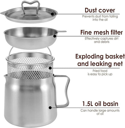 Premium 304 Stainless Steel Fryer – Timeless Design, Lasting Quality
